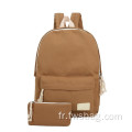 Design de mode simple personnalisé personnaliser le logo schol sac de fonction promotion canevas backcack kids toile sac à dos avec crayon